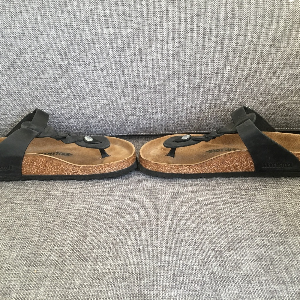 Birkenstock Gizeh Braided Leather in Black NWOB - Picture 4 of 5
